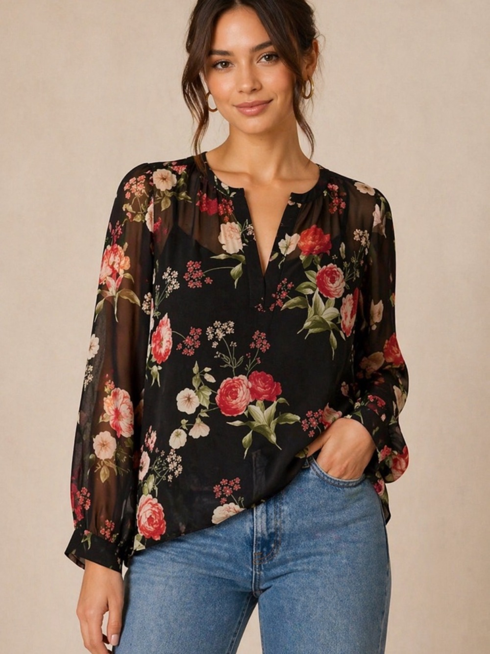 Joie Maurelle Floral Silk Blouse XS 🌹